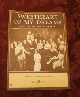 Sweetheart of My Dreams ~ Jacobs/Pearce ~ 1933 Sherman, Clay Sheet Music