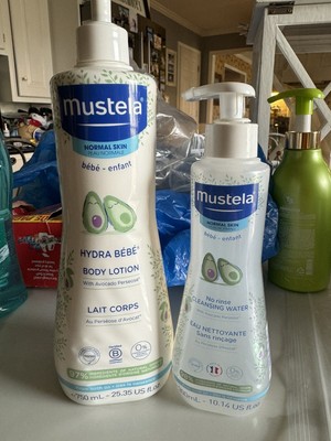 Mustela 750ml Body Lotion With Broken Pump And 300ml Cleansing Water