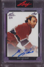 2021-22 Leaf Art of Hockey Guy Lafleur Purple Border Auto 2/4