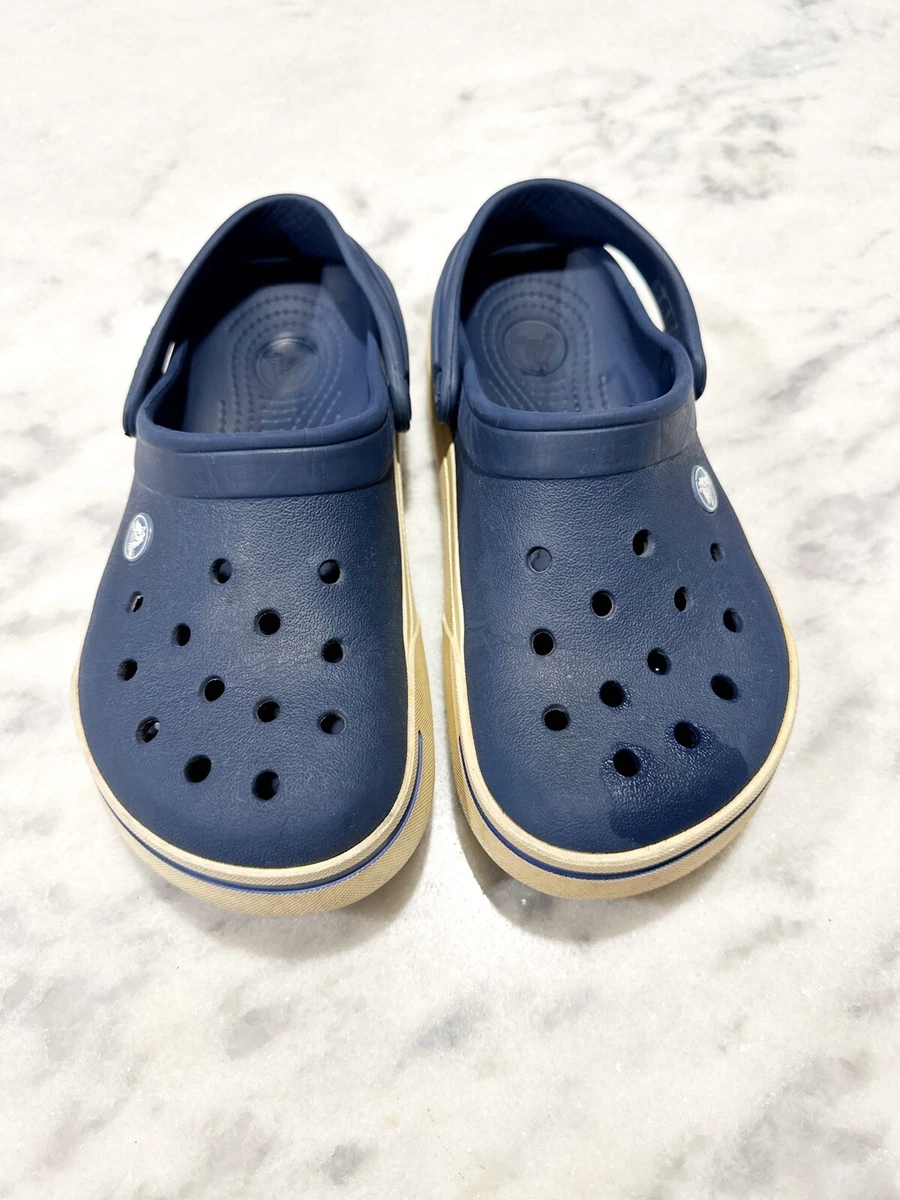 Crocs Crocband II Clogs Unisex navy blue with cream mens 5 womens 7