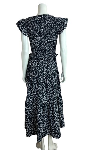 NEU Sea NY Thandi gesmoktes Kleid Gr. 2 Rüschen Flatterärmel Midi Tasche Stufen - Bild 4 von 13