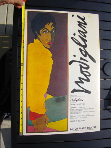 MODIGLIANI Original 1979 Theater Display Card Astor Pl Theater NYC 22x14" FIRM - Bild 7 von 18