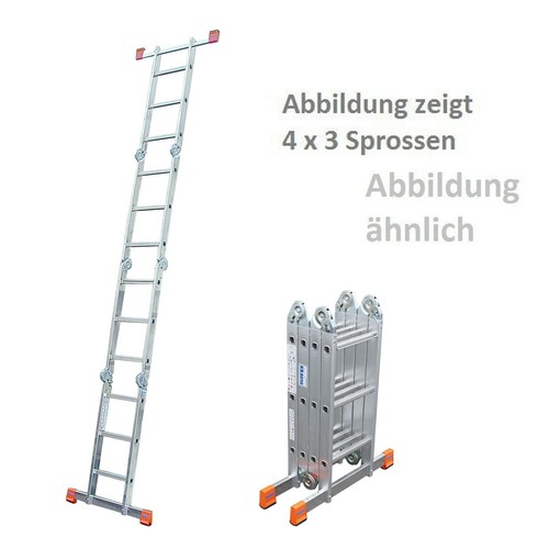 Krause Multi-Matic Gelenkleiter Mehrzweckleiter 4x4 Sprossen Universalleiter - Bild 2 von 6