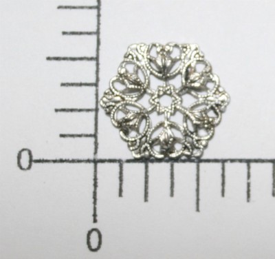 20994          3 Pc.Matte Silver Oxidized Victorian Filigree Finding Jewelry