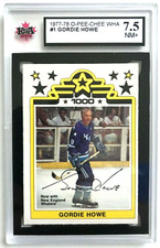 1977-78 O-PEE-CHEE WHA HOCKEY CARD #1 GORDIE HOWE HOUSTON AEROS KSA 7.5 NM+ OPC