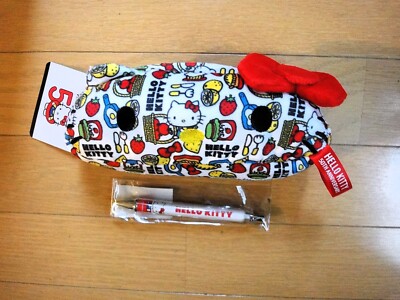 Spotless & New ! Sanrio Hello Kitty 50th Anniversary Pen Pouch with a pen Rare !
