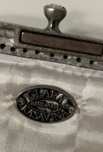 Clara Kasavina Swarovski Crystal Embellished Clutch With Chain Strap Vintage - Picture 7 of 8