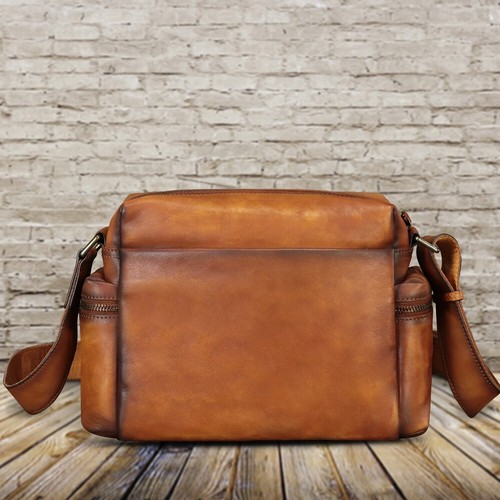 Genuine Leather Purse and Messenger Bag for Men Fashion Leather Shoulder Bag - Picture 6 of 13