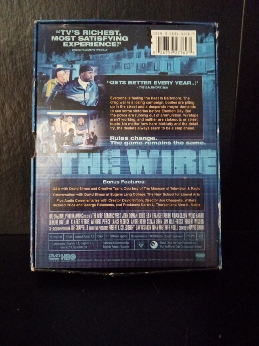 The Wire: The Complete Third Season DVD Five Disc Set HBO #205