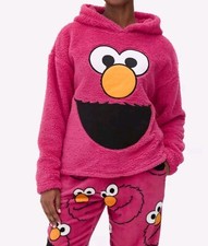 Primark - Sesame Street - Elmo - Pyjama Top - Size L - Pink- Fluffy Fleece 
