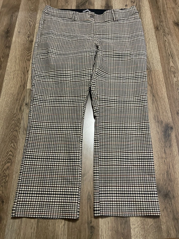 Maurices Pants, Women's Size 18W, Black Brown White, Checkered, Flat Front - Image 3 of 4