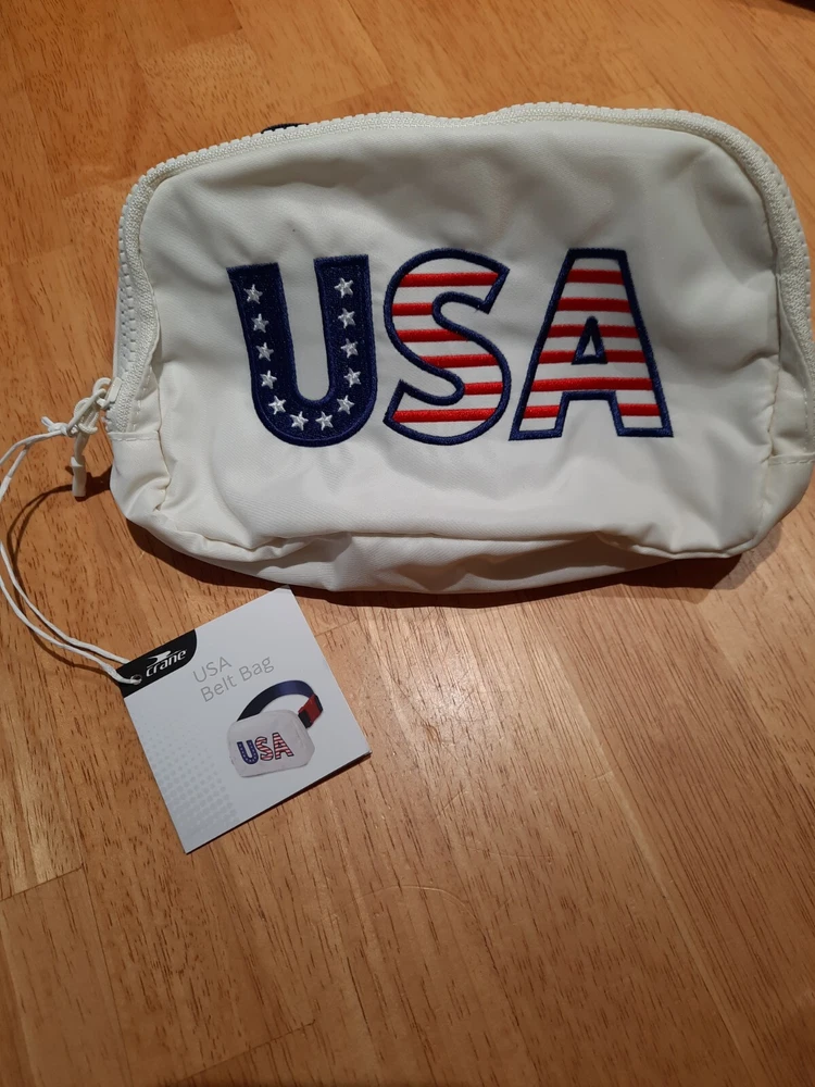 USA Belt Bag, Crane, Red, White, Blue, Fanny Pack, Zip, Pockets, Very Attractive