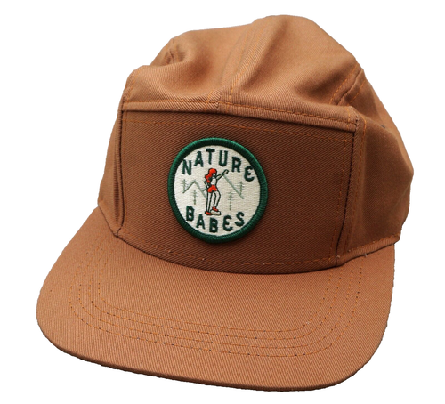 CAPPELLO DA CAMPEGGIO NATURE BABES TOPPA RICAMATA CINTURINO IN PELLE REGOLABILE MARRONE LEGNO! - Foto 1 di 9