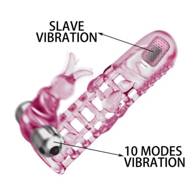 Reusable Penis Sleeve Dick Enlargement Double Vibrator Condom Sex Toys for  Men | eBay