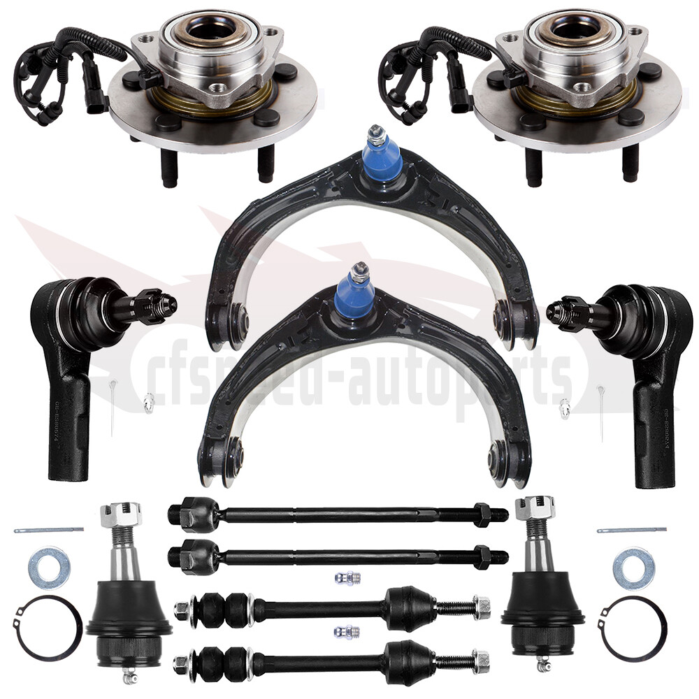 12PCS Front Suspension Kit for 06-08 Dodge Ram 1500 - Control Arms, Tie Rods, Wheel Bearings
