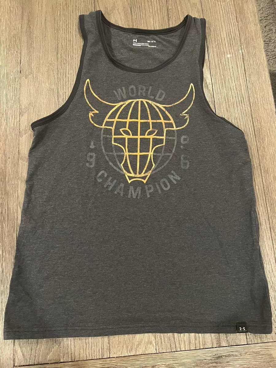 Under Armour Men s Grey Medium Project Rock Tank Top Stringer eBay