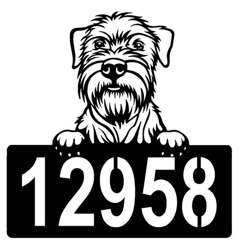 Wheaten Terrier Address Sign - Detailed Dog Design with Custom House Numbers - M - Picture 7 of 8