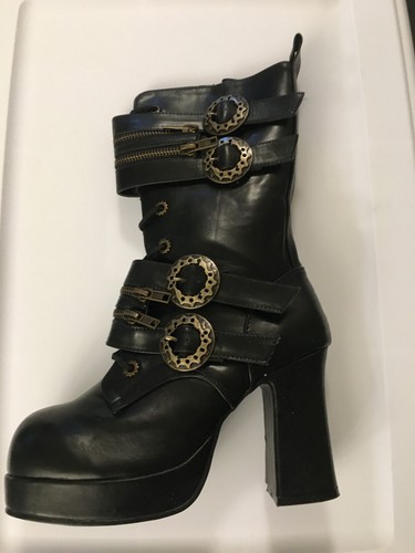 Steam Punk Style Women Boots size 8 - Demonia USED ONCE - Boot Box INCLUDED - Picture 2 of 7