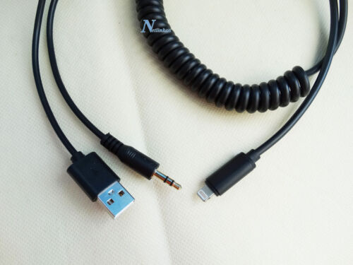 iPHONE 14 13 12 11 X 8 PLUS BMW MINI COOPER AUX IN ADAPTER USB CABLE 61122354478 - Picture 3 of 5