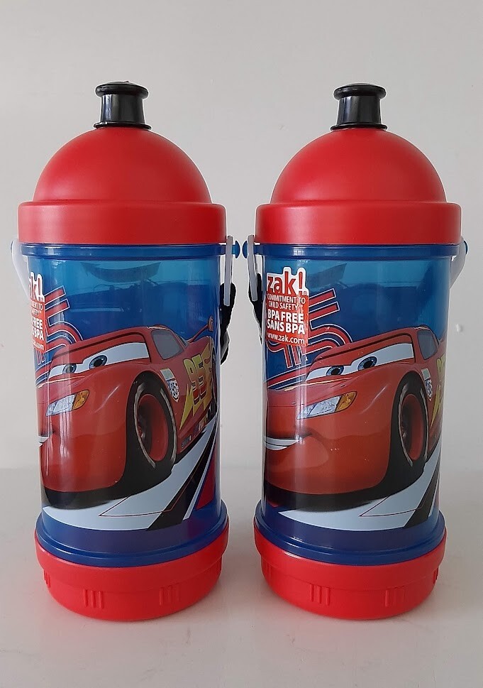 DISNEY LIGHTNING MCQUEEN Cars Kids Sip Snack Canteen Water