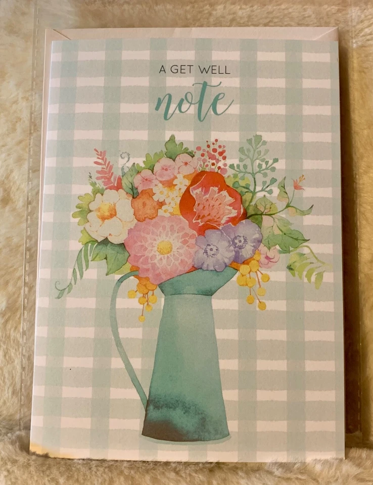 Get Well Soon Encouragement Greeting Card Floral Water Pitcher - Image 3 of 3