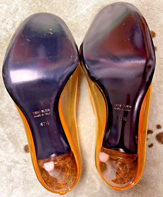 Rochas Vintage Transparent Pump Orange Plastic Shoe & Heel