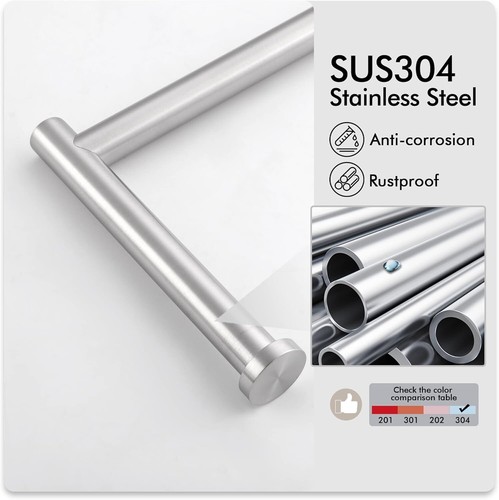 KES 52cm Stainless Steel Toilet Paper Roll Holder Marble Base - Brushed Finish - Picture 5 of 9