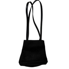 Nine West Black Pebbled Textured Double Strap Snap Button Purse Shoulder Bag 9X9