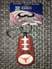 TEXAS LONGHORNS NCAA GAMEWEAR FOOTBALL KEYCHAIN GENUINE FOOTBALL LEATHER
