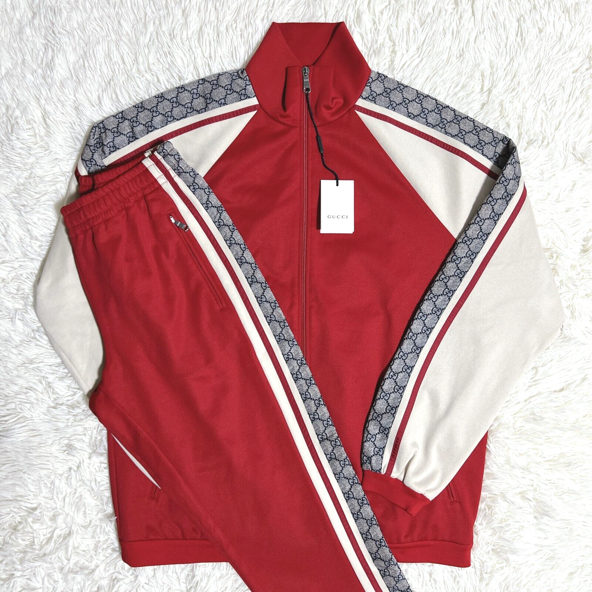 GUCCI Oversize Technical Jersey Track Jacket & Pants Size M GG