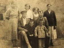 1930s Soviet Ukrainian Family Children Baby Antique Photo Portrait
