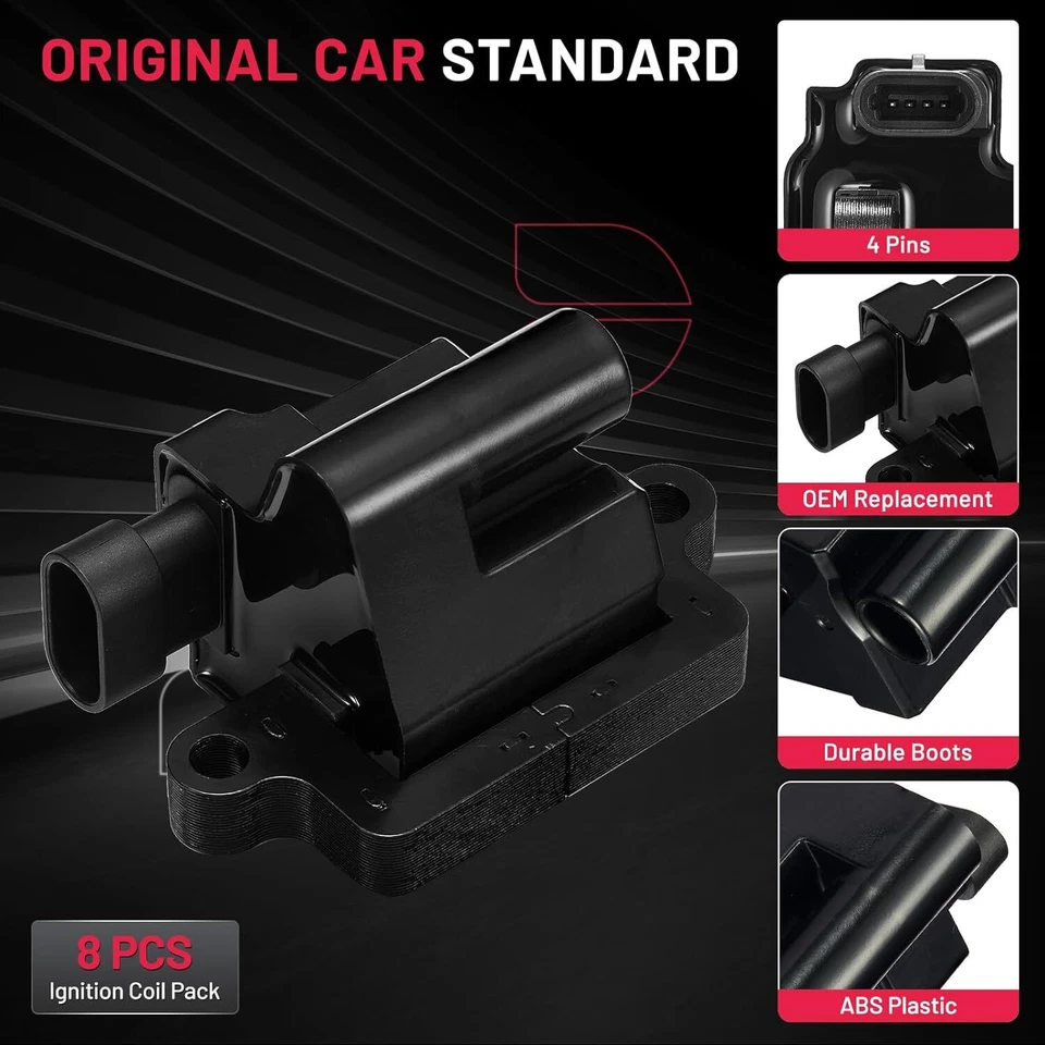 For Chevy GMC Cadillac 4.8L 5.3L 6.0L UF271 Pack Of 8 Square Ignition Bobinas Foto 2 de 4