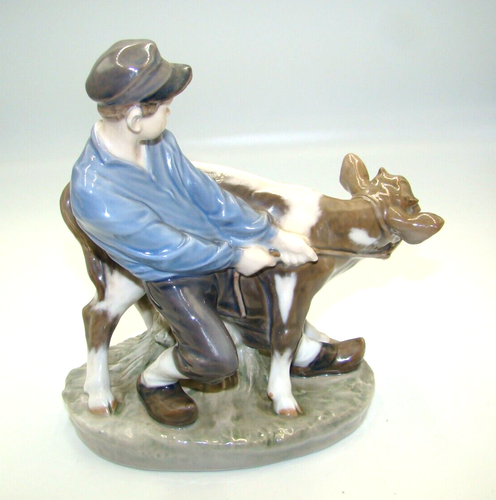 Figurine Royal Copenhagen N°707 – Deux Enfants Et Un Chien, Porcelaine, Neuve