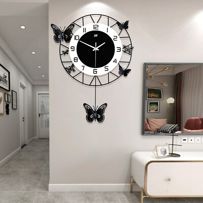 20inch Modern Butterfly Wall-mounted Clock Quartz Watch Clock Home Decoration