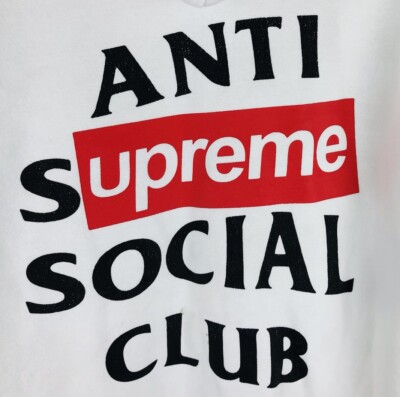 Supreme x Anti Social Social Club White Hoodie Sweatshirt Pullover