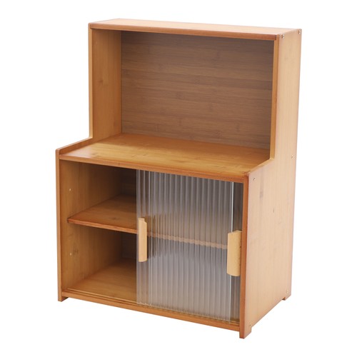 Kitchen Pantry Cabinet Small Storage Cabinet Cupboard with Sliding Glass Doors - Picture 6 of 17