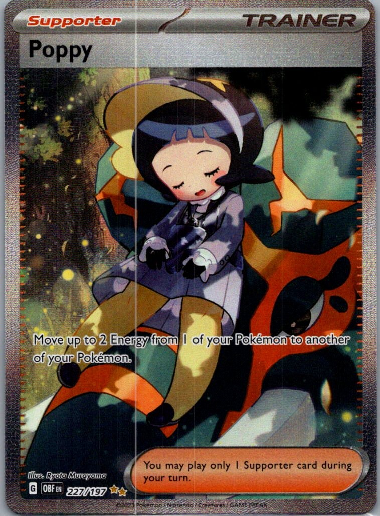 Poppy 227/197 Special Illustration Rare Obsidian Flames Pokemon Lightly Played