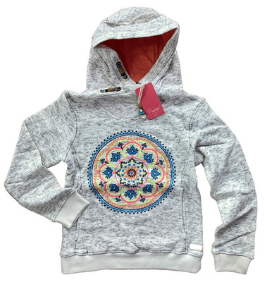 Protest Mädchen Hoodie Kapuzenpullover Beige Melange Tribal Art Gr 152  (146)NEU