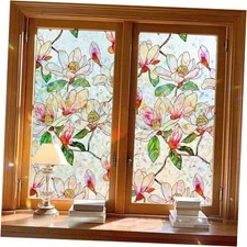 Window Privacy Film Stained Glass Window Film Decorative, Static 17.5"x 78.7"