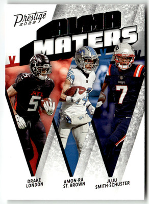 Panini 2023 Prestige NFL AM-25 Drake London Amon-Ra St. Brown Juju Alma Maters