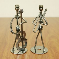 Pupazzo in metallo che suona strumento musicale, modello band vintage decorazione casa