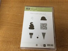 Stampin Up SWEET SCOOPS rubber stamp set of 8 120078, new