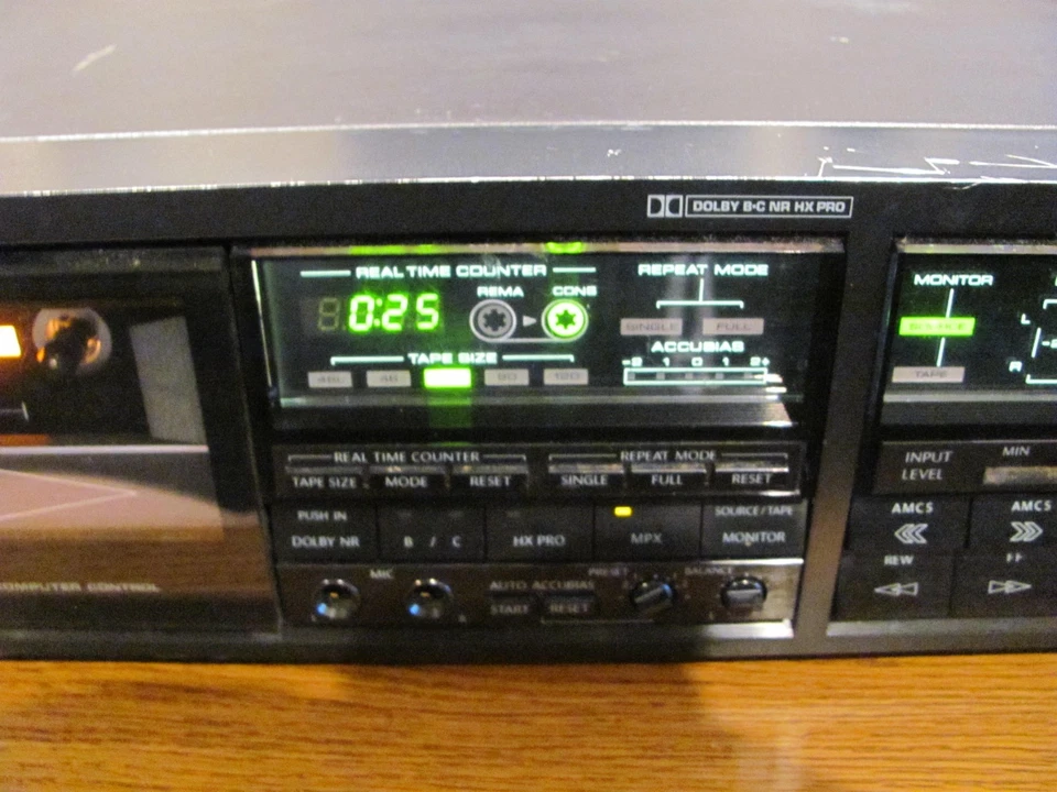 ONKYO Integra TA-2058 Estéreo Cassette Deck 3 Cabezales RARO BUEN ESTADO Foto 3 de 4