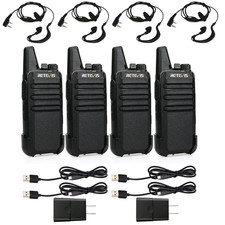 4 pack walkie talkie long range Retevis RT22 FRS Rechargeable for School/Church