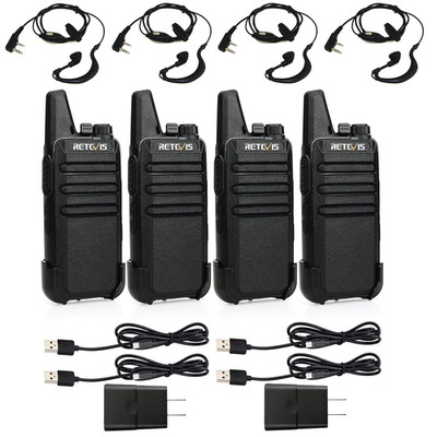 walkie talkie long range 4 pack Retevis RT22 FRS Rechargeable for School/Church