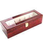 x Box Scatola Cofanetto Con Vetrina Porta Orologi Bracciali Legno 6 Posti lac