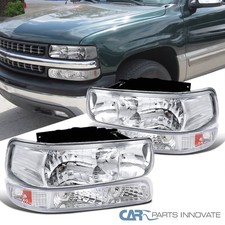 Fits 99-02 Silverado 00-06 Suburban Tahoe Clear Headlightsbumper Signal Lamps Fits 99-02 Silverado 00-06 Suburban Tahoe Clear Headlightsbumper Signal Lamps