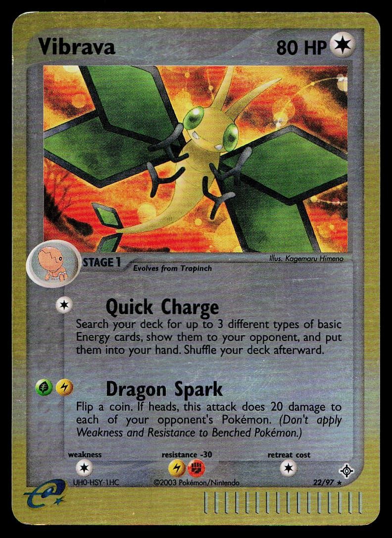 Pokemon Card Dragon Vibrava 22/97 Rare Reverse Holo