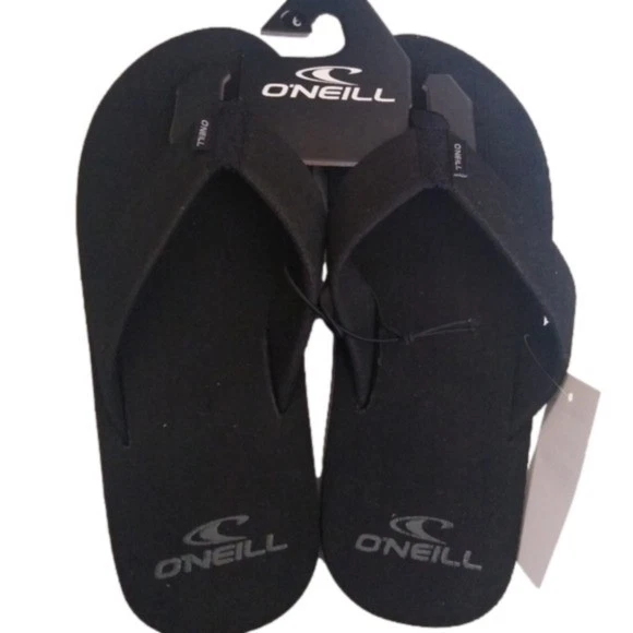 O'Neill Phluff Daddy Black Flip Flop, Size 6 Sandals MEN's SIZING