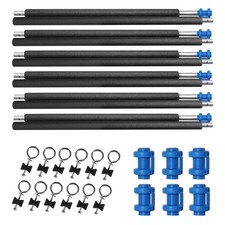 6PCS Universal Trampoline Enclosure Pole Replacement with Pole Caps  Hardwar...